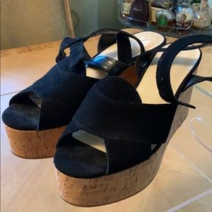 Black suede sandals
